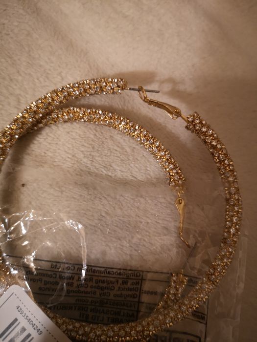 Nowe kolczyki duże koła z cyrkoniami j. Swarovski