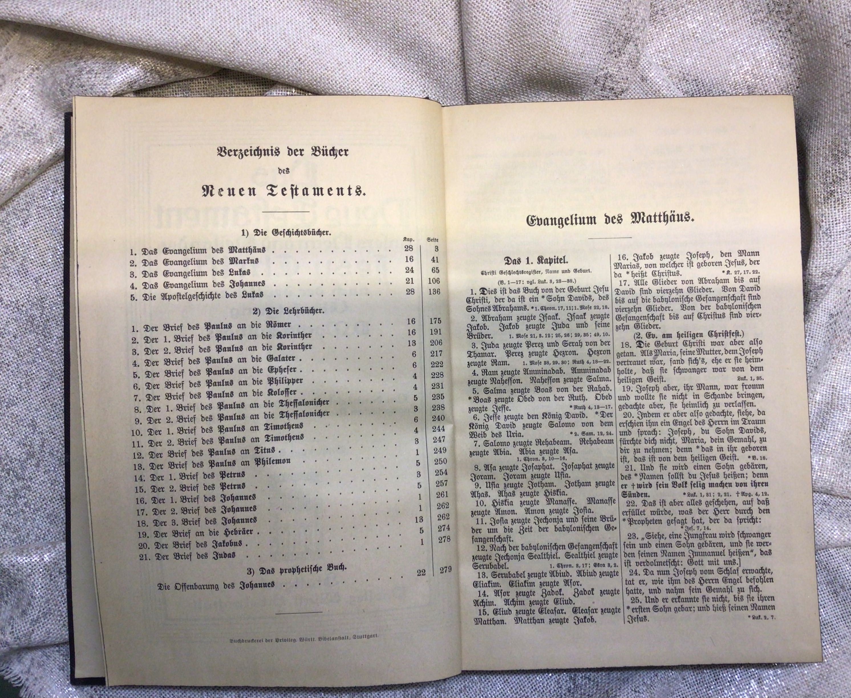 Nowy testament niemieckie wydanie z 1903 i 1924