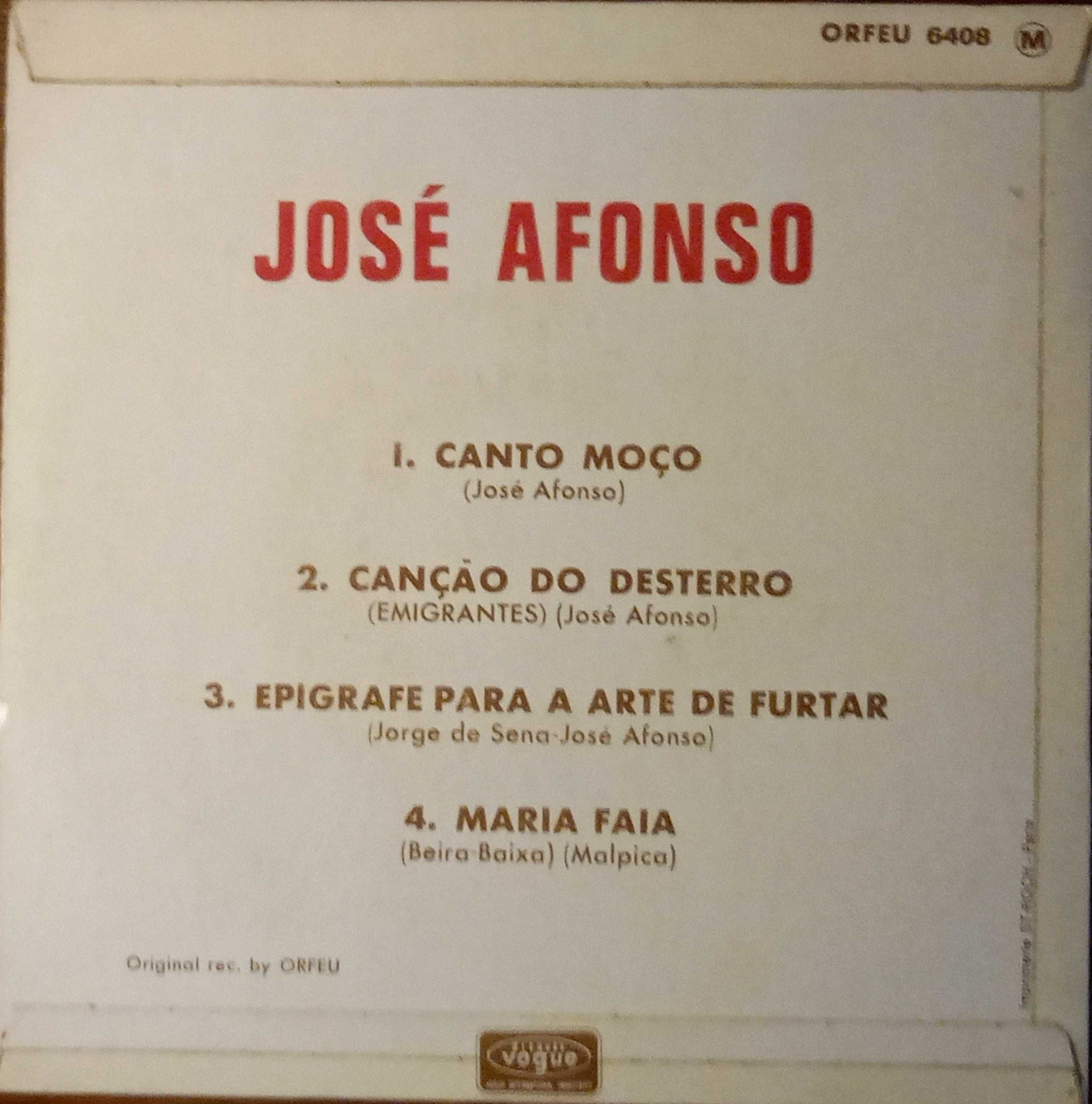 José Afonso	- - - - -		Canto Moço	- - - - -	EP