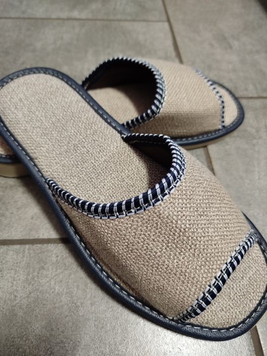 Lniane kapcie damskie polskie 40