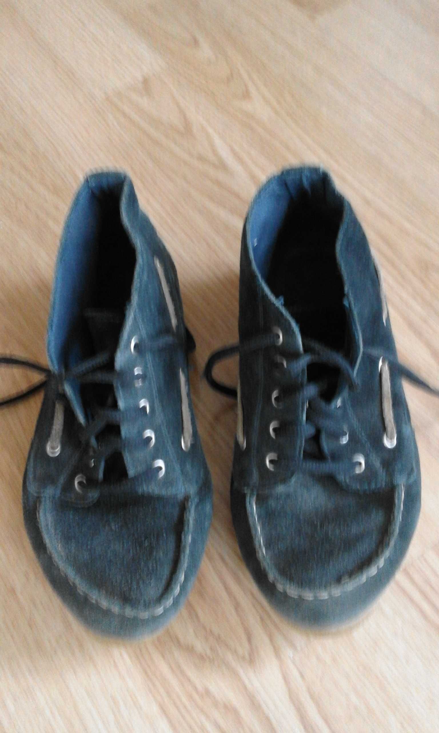 buty płaskie zamszowe granatowe 37 trampki tenisówki