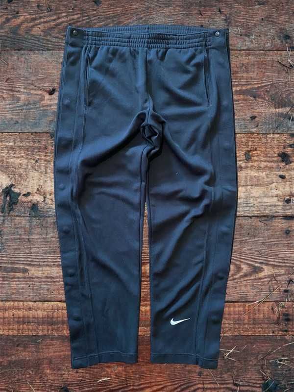 Vintage spodnie dresowe Nike guziki basketball rozpinane XL czarnyhaft