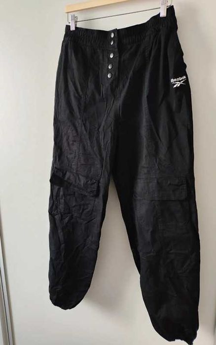 Reebok czarne spodnie bojówki baggy r M y2k