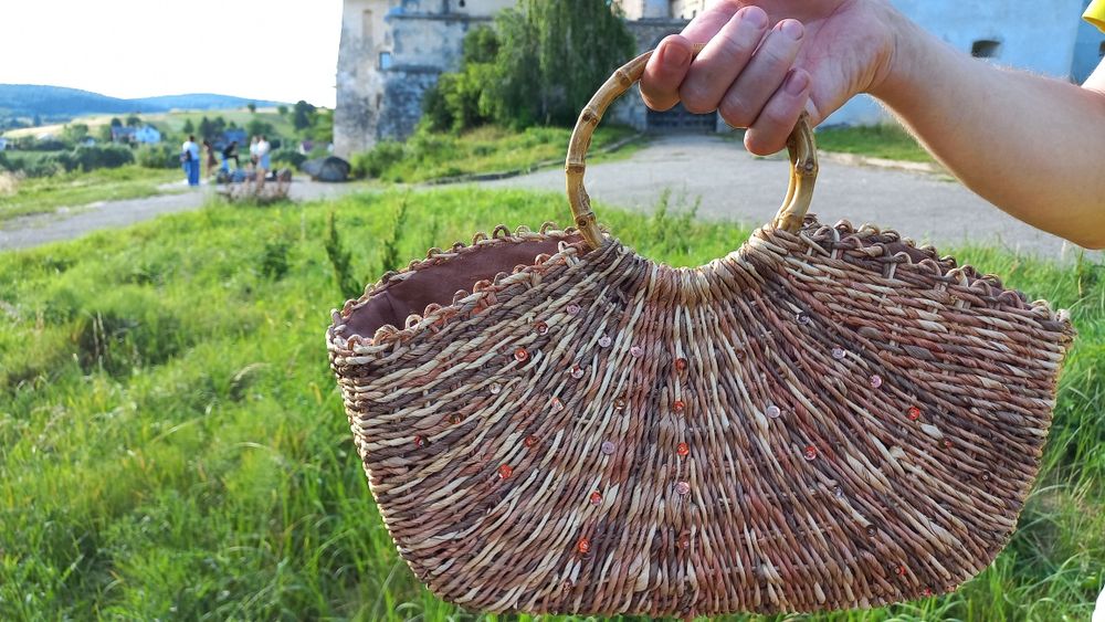 Сумка соломка бамбукові ручки