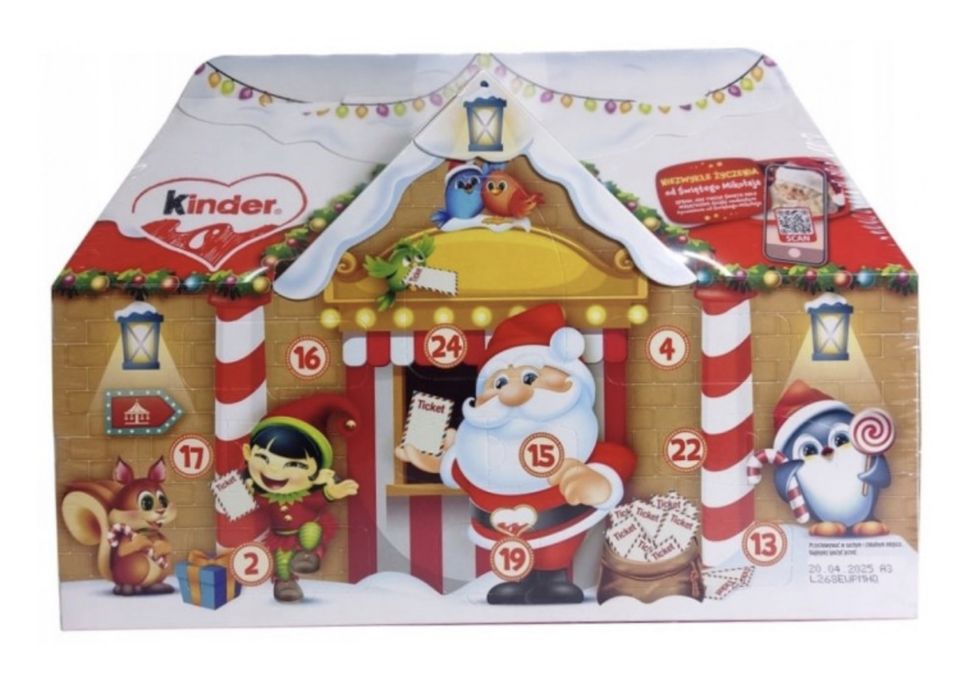 АКЦІЯ!!! ОПТ Новорічний адвент-календар Kinder 234 г будинок подарунок