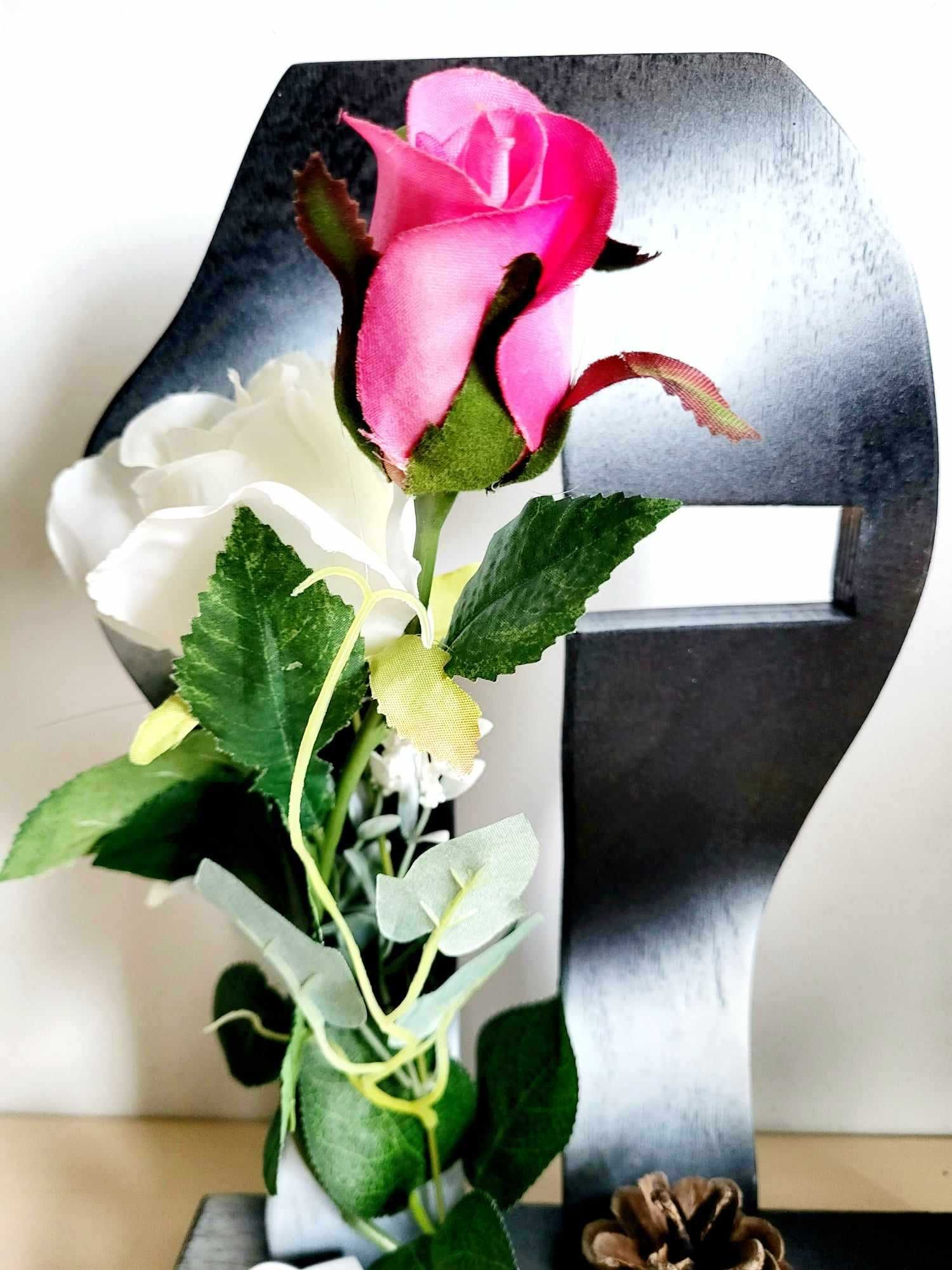 stroiki na cmentarz STROIK na grób XL 35CM kompozycje z kwiatami lampą