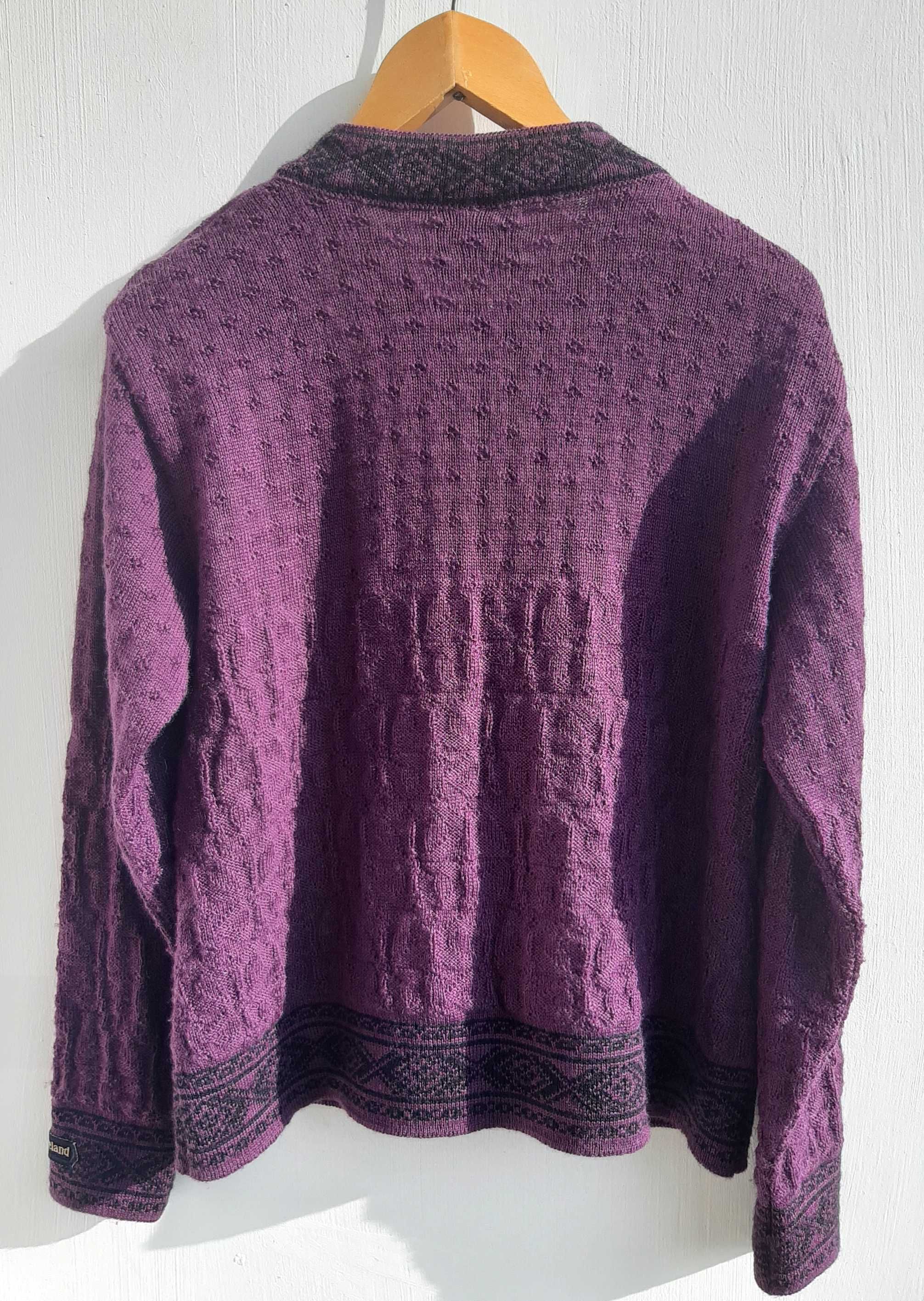 Skjaeveland of Norway damski rozpinany sweter/ kardigan 100% wełny