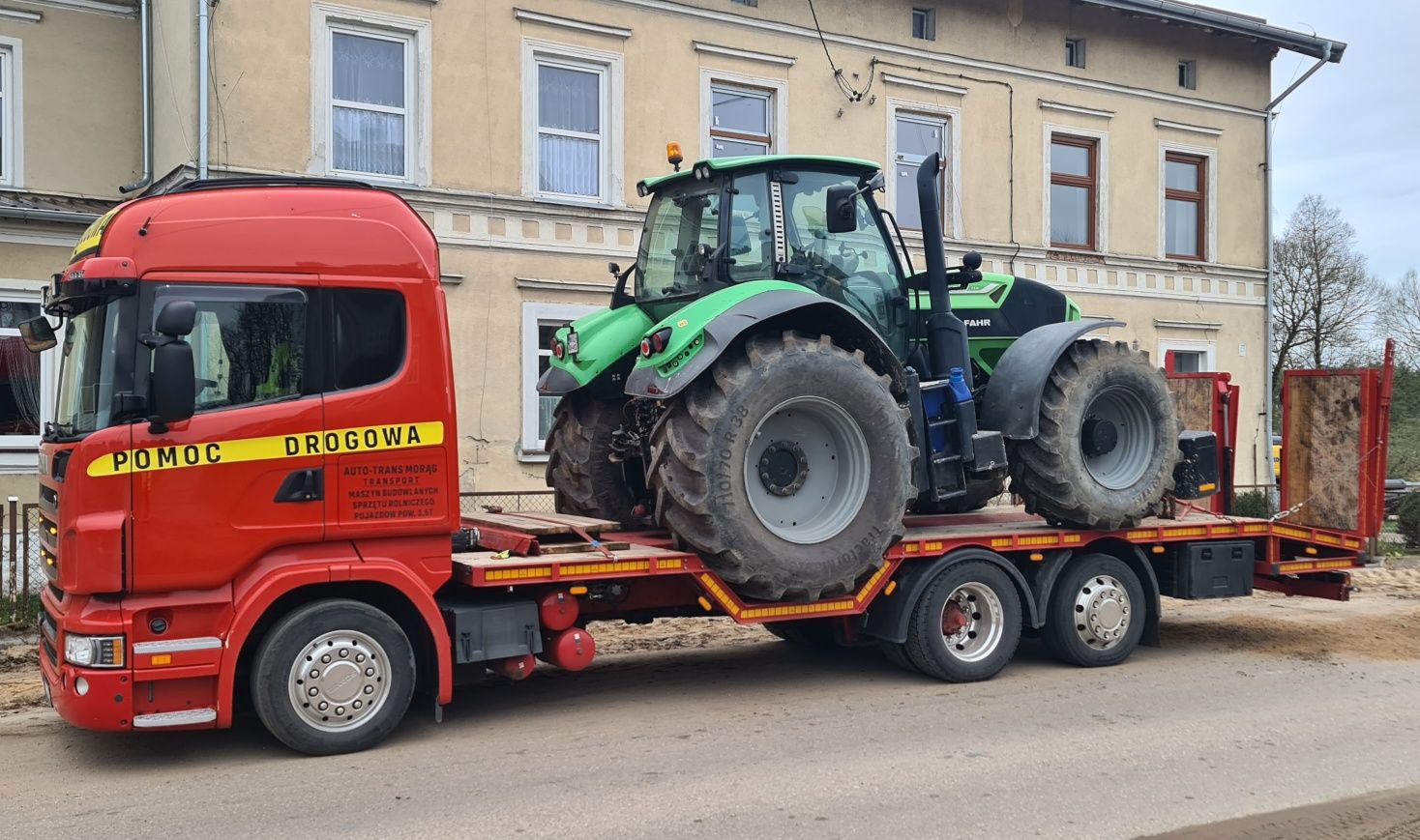 Pomoc Drogowa Morąg 24h Transport Ciągników Maszyn Koparek do 20t