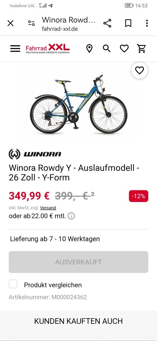 Велосипед Winora Rowdy Germany