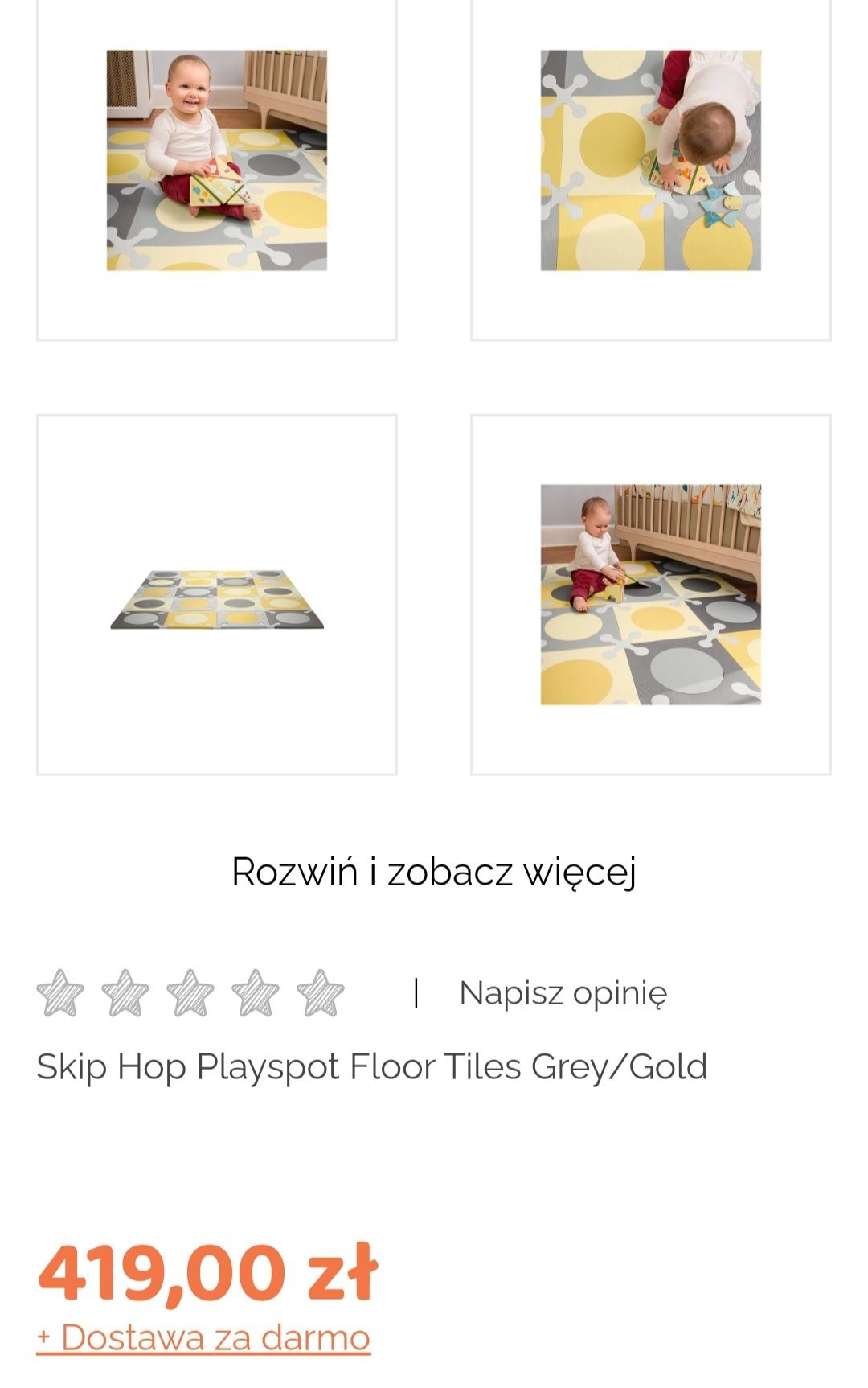 Mata piankowa SKIPHOP playspot floor Grey Gold