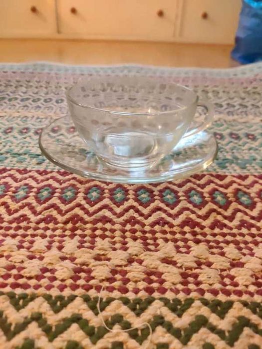 Conjunto 7 chávena de chá + pratos Duralex