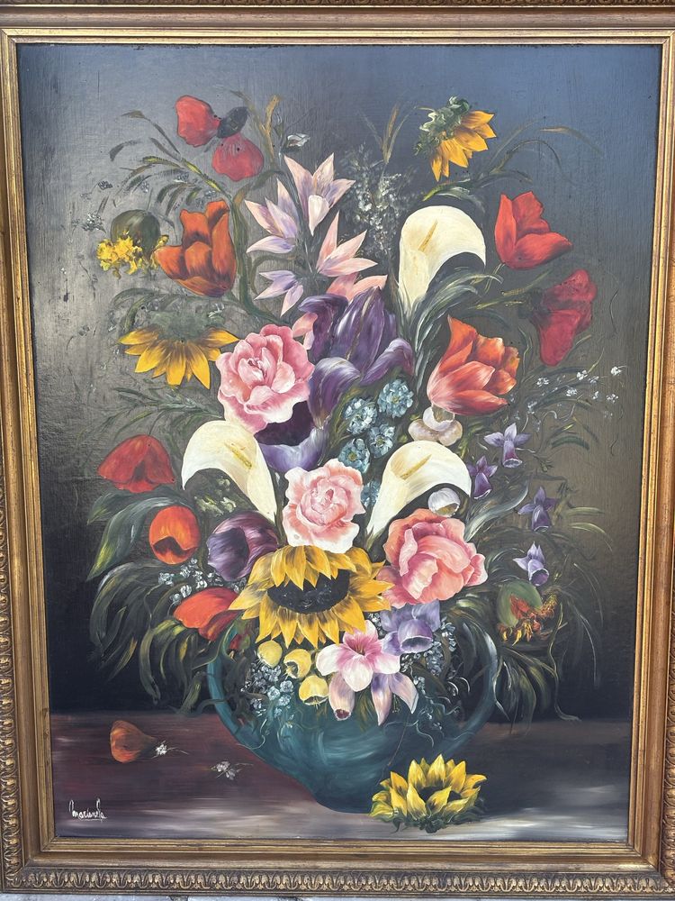 Quadro com pintura de flores