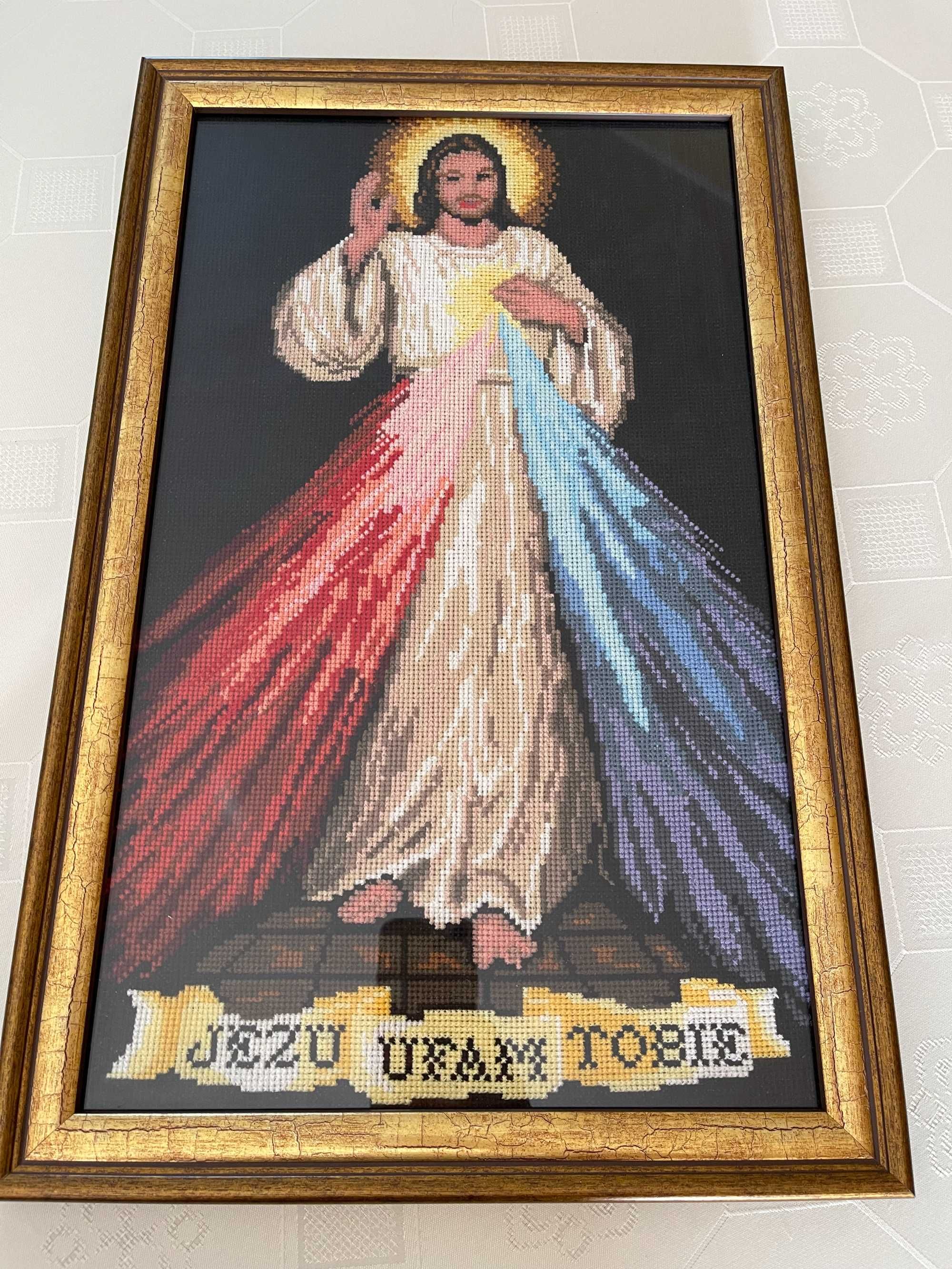 Obraz Jezu ufam Tobie Haft krzyżykowy