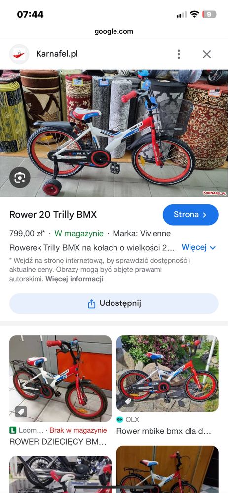 Rower dzieciecy BMX