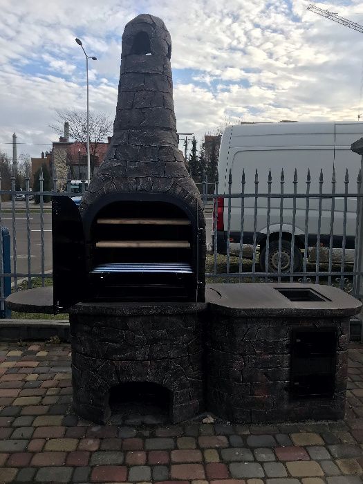 Piękny DUŻY GRILL Z WĘDZARNIA ! grill betonowy 3w1 Gw4
