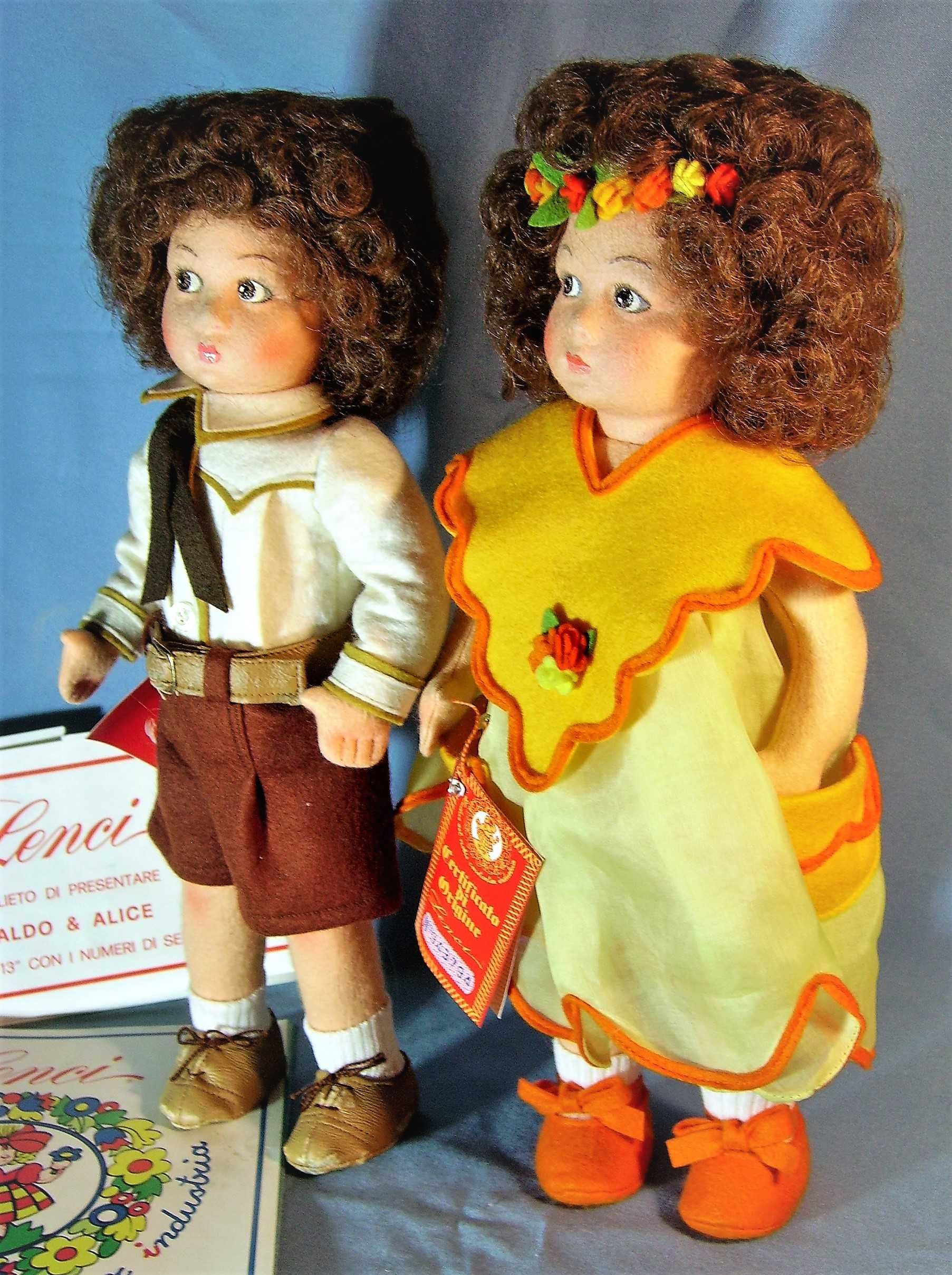 Пара нових ляльок Lenci фетрові кукла коробки лялька документи подарок
