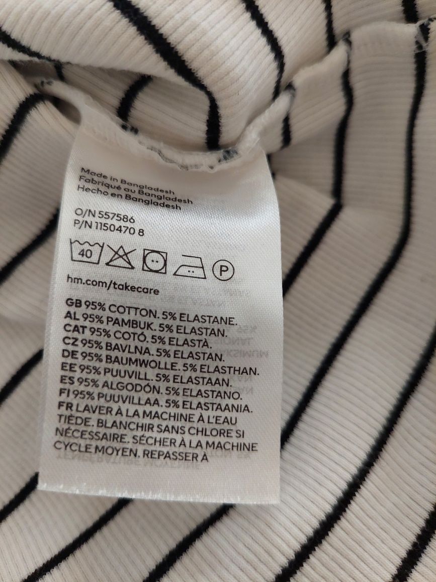T-shirt w paski prążek L H&M
