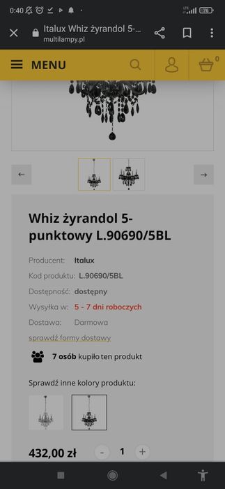 Nowa lampa wiszącą kryształowa na 5 żarówek