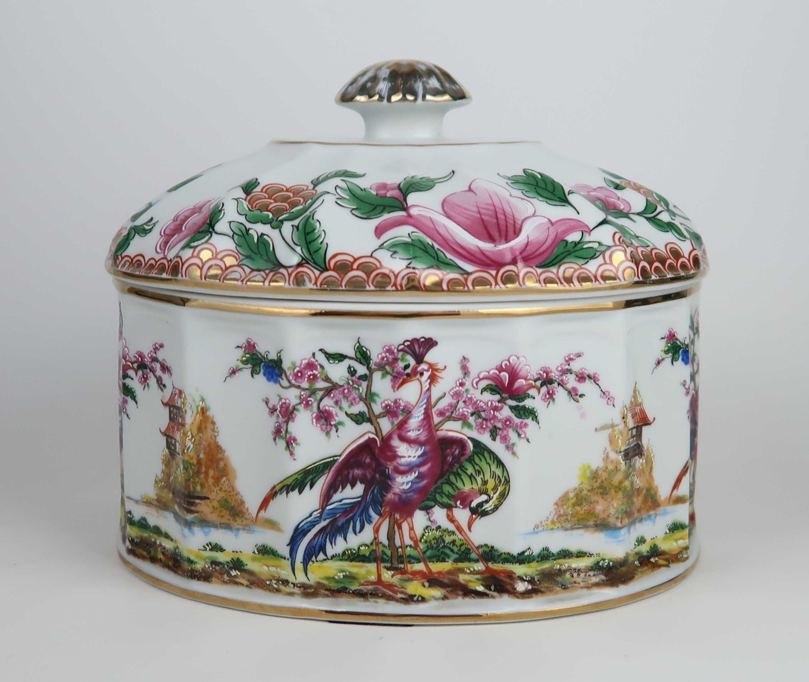 Conjunto - caixa e par de potes em porcelana - Carlos Vidal