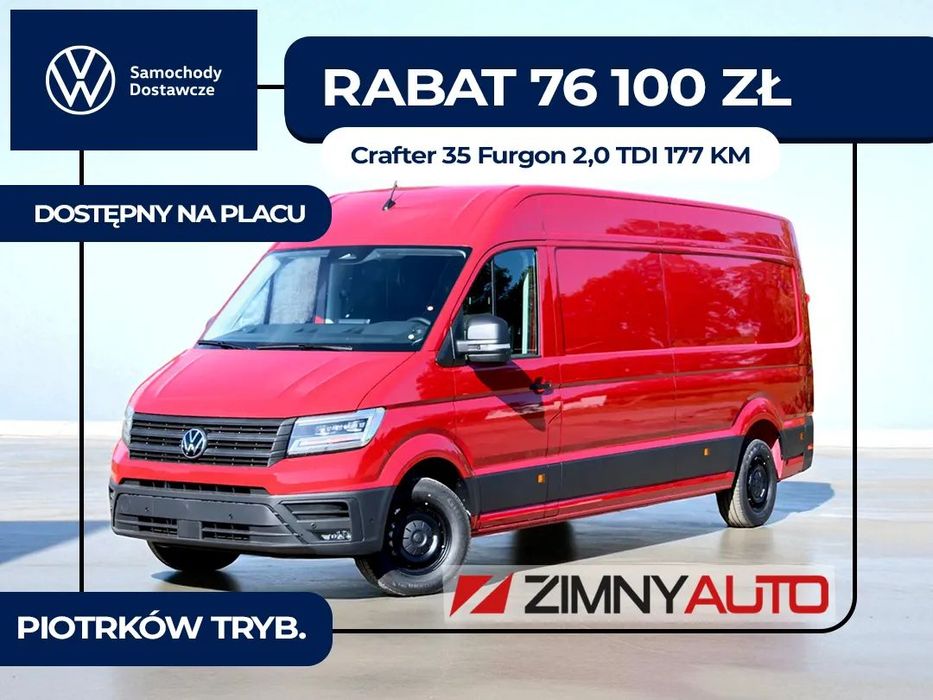 Volkswagen Crafter 35  Furgon z wysokim dachem 177 KM Manual 4490mm Dostępny od ręki!