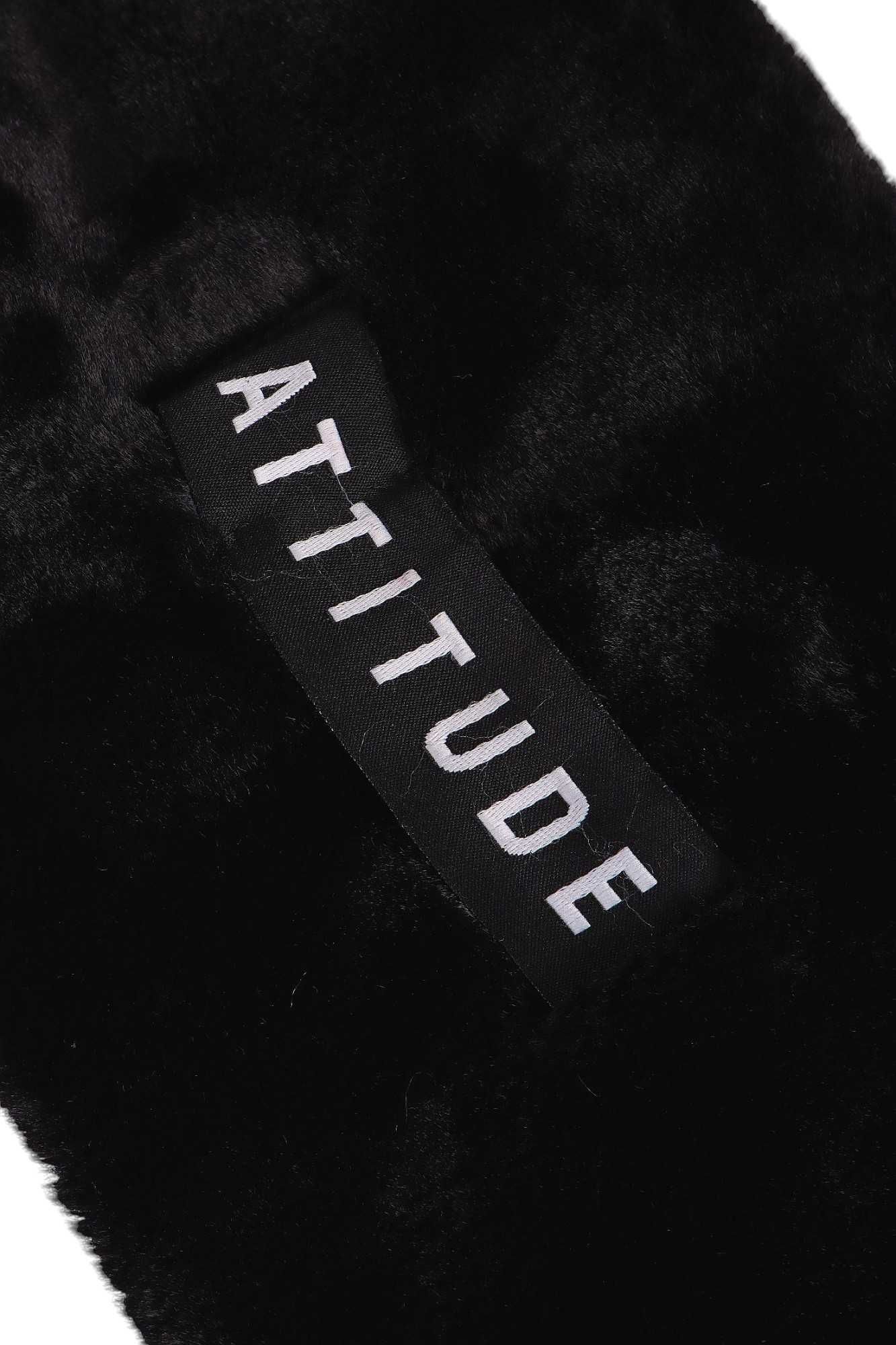ATTITUDE futrzany Szal podwójny przekładany puszyste futerko104x20