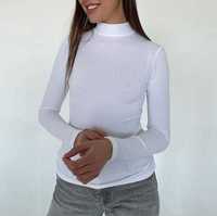 Белый женский гольф свитер водолазка молочный белая кофта джемпер