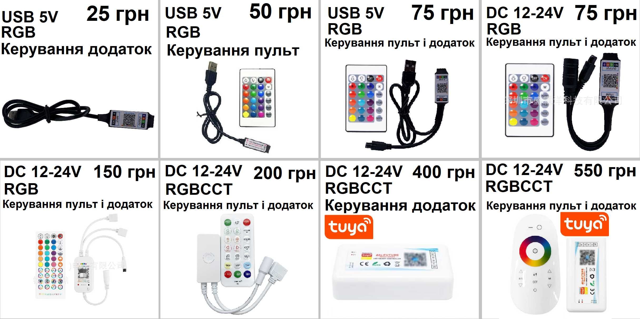 Контролер RGB стрічкою 5 12 24 V rgbw rgbcct tuya controller bluetooth