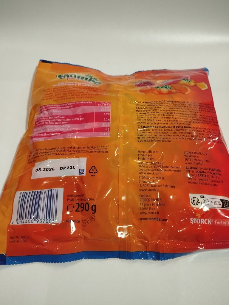 Mamba guma rozpuszczalna cukierki rozpuszczalne 290 g