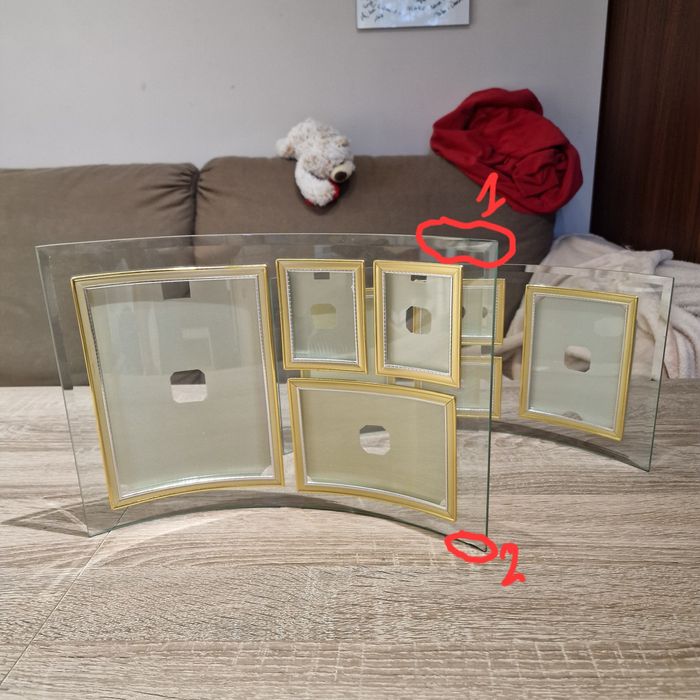 Komplet Ramki na Zdjęcia pół okrągłe Profilowane szklane