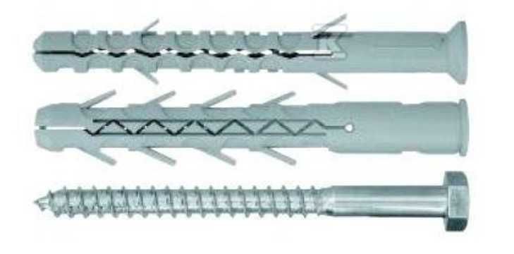 Kołek KOELNER fi 10x80mm długi z wkrętem sześciokątnym 50 szt.KD-10080