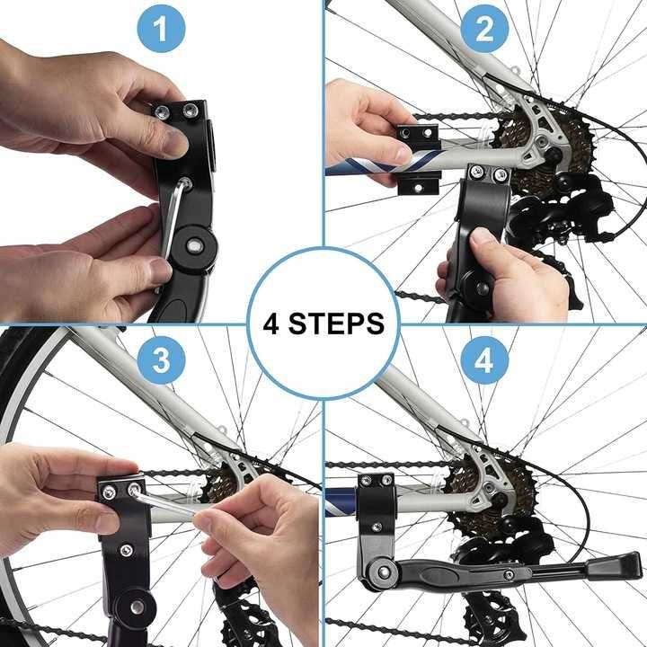 Stopka rowerowa regulowana podpórka boczna aluminium 24-27 cali [2399]