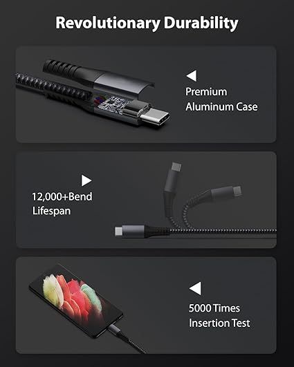 Belker 2X Usb C 10Gb/S Qc 3.0 Kabel Ładujący Android Auto 0,6M