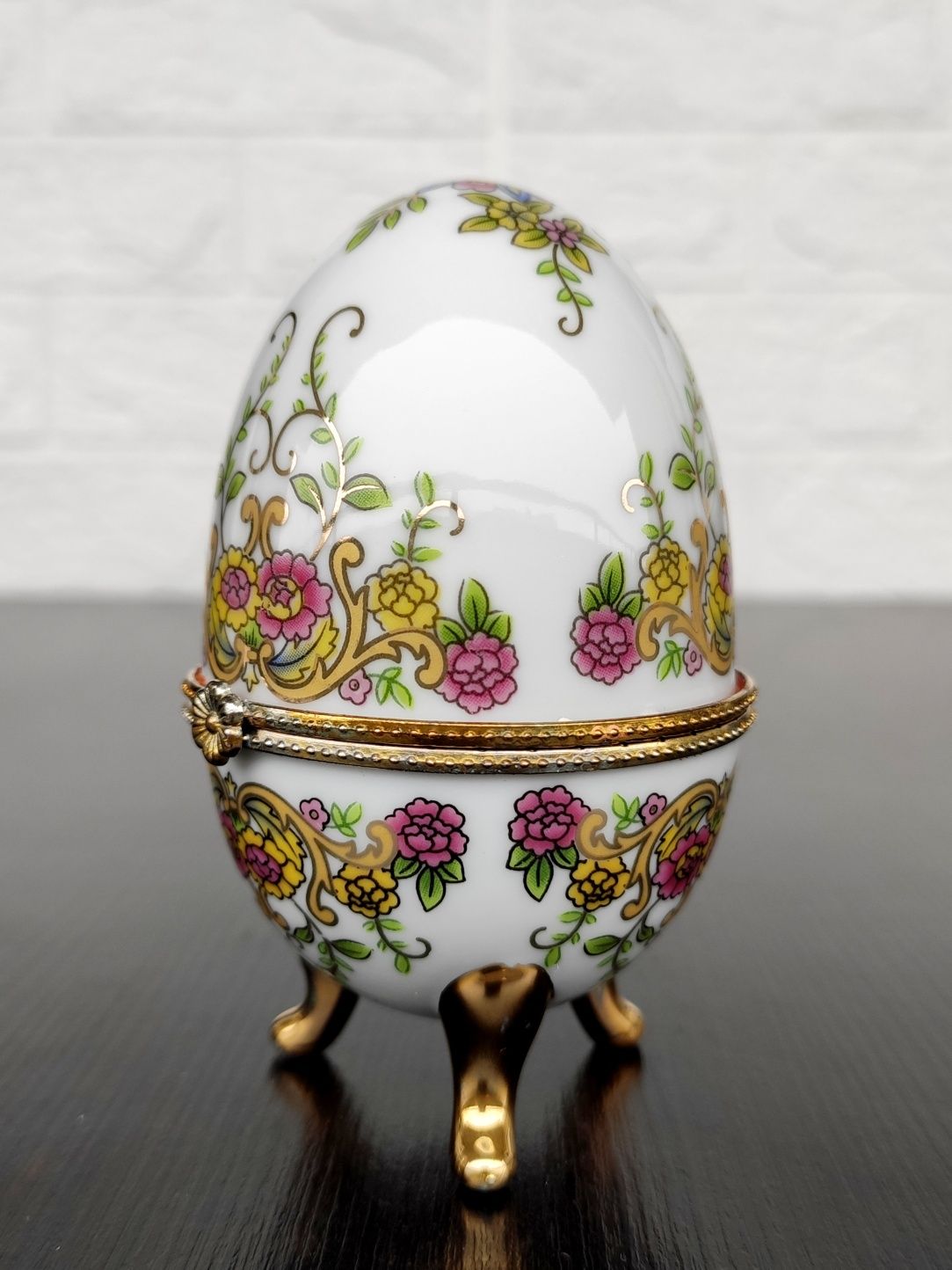 Vintage! Szkatulka.Jajko wielkanocne porcelanowe w stylu Faberge.