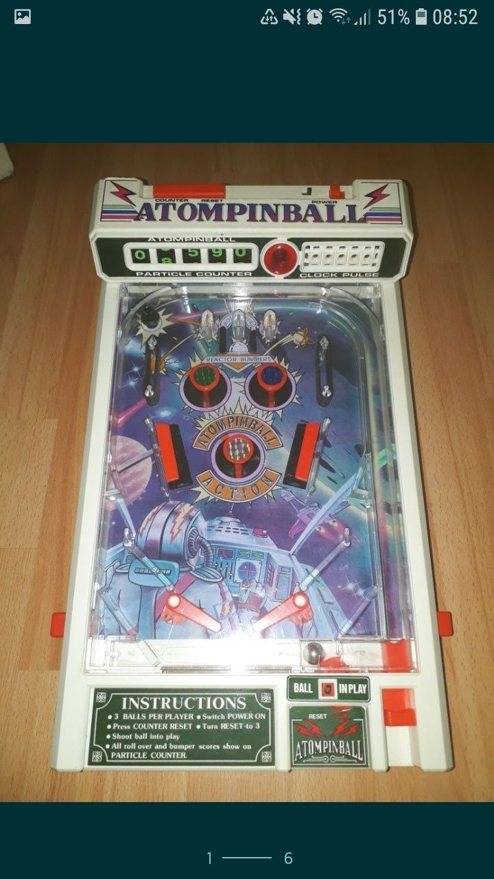 Ponadczasowa gra automat ATOMPINTBALL CS-981 z  1988r.VINTAGE