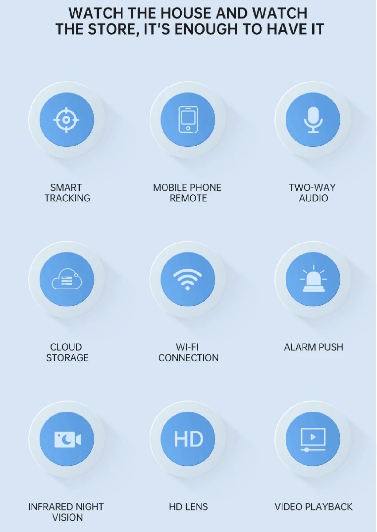 Kamera WiFi IP monitoring,wykrywanie,dźwięk