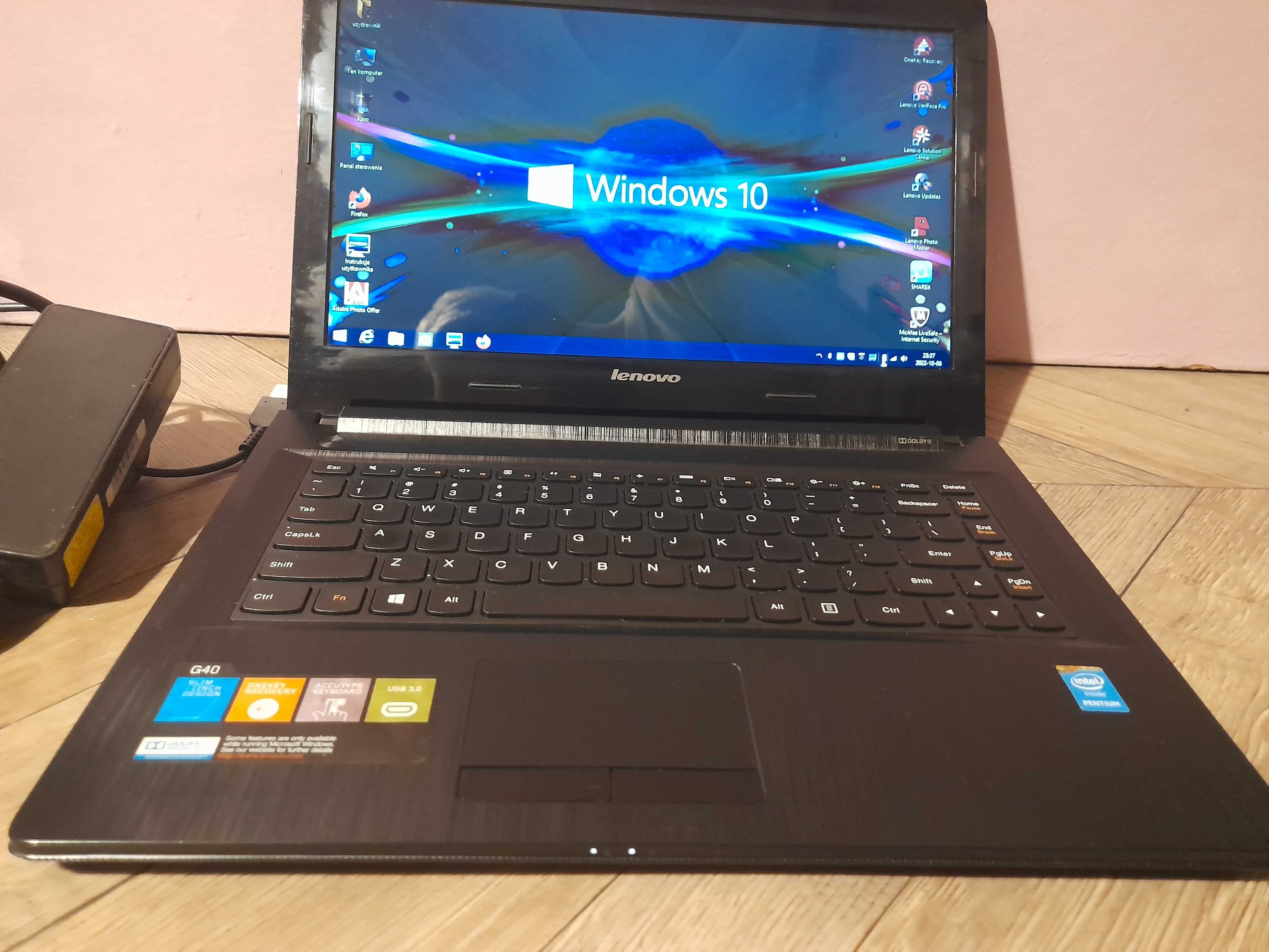 prawie nowy laptop lenovo 14,1cala-4rdz.proc. ssd dysk