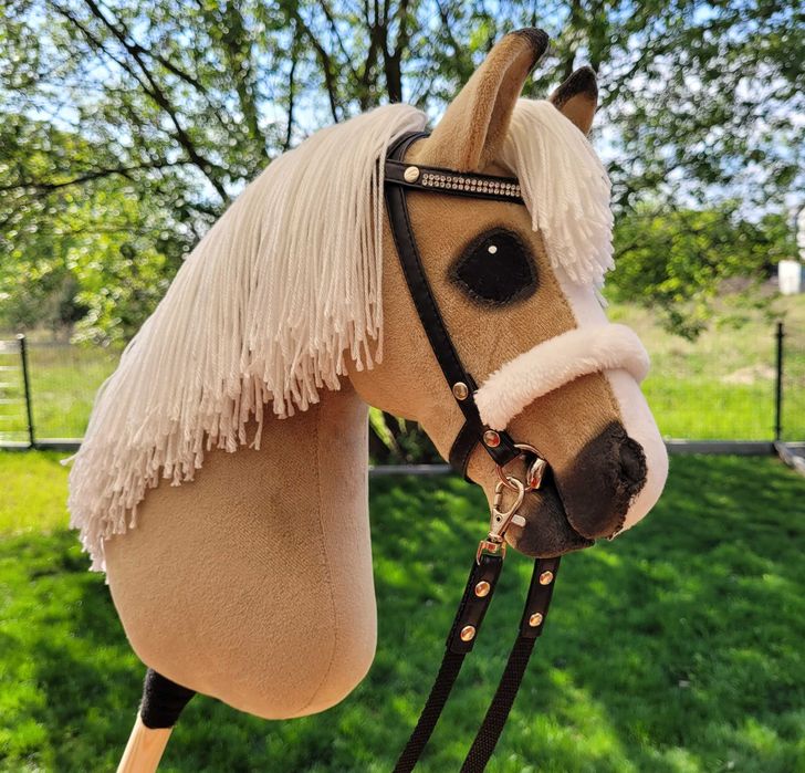 Konik Hobby Horse A4 ręcznie szyty z minky, zestaw z ogłowiem #30