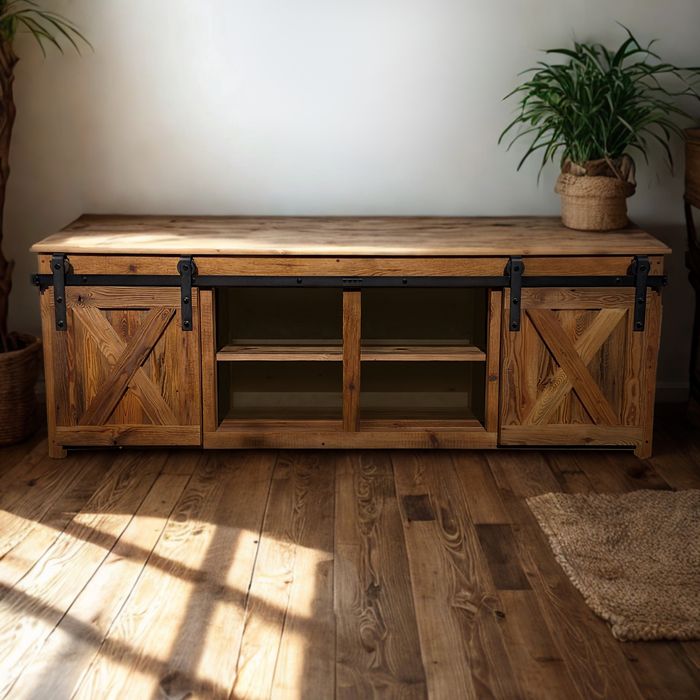 Komoda z drzwiami przesuwnymi,stare drewno, stare belki, stare deski