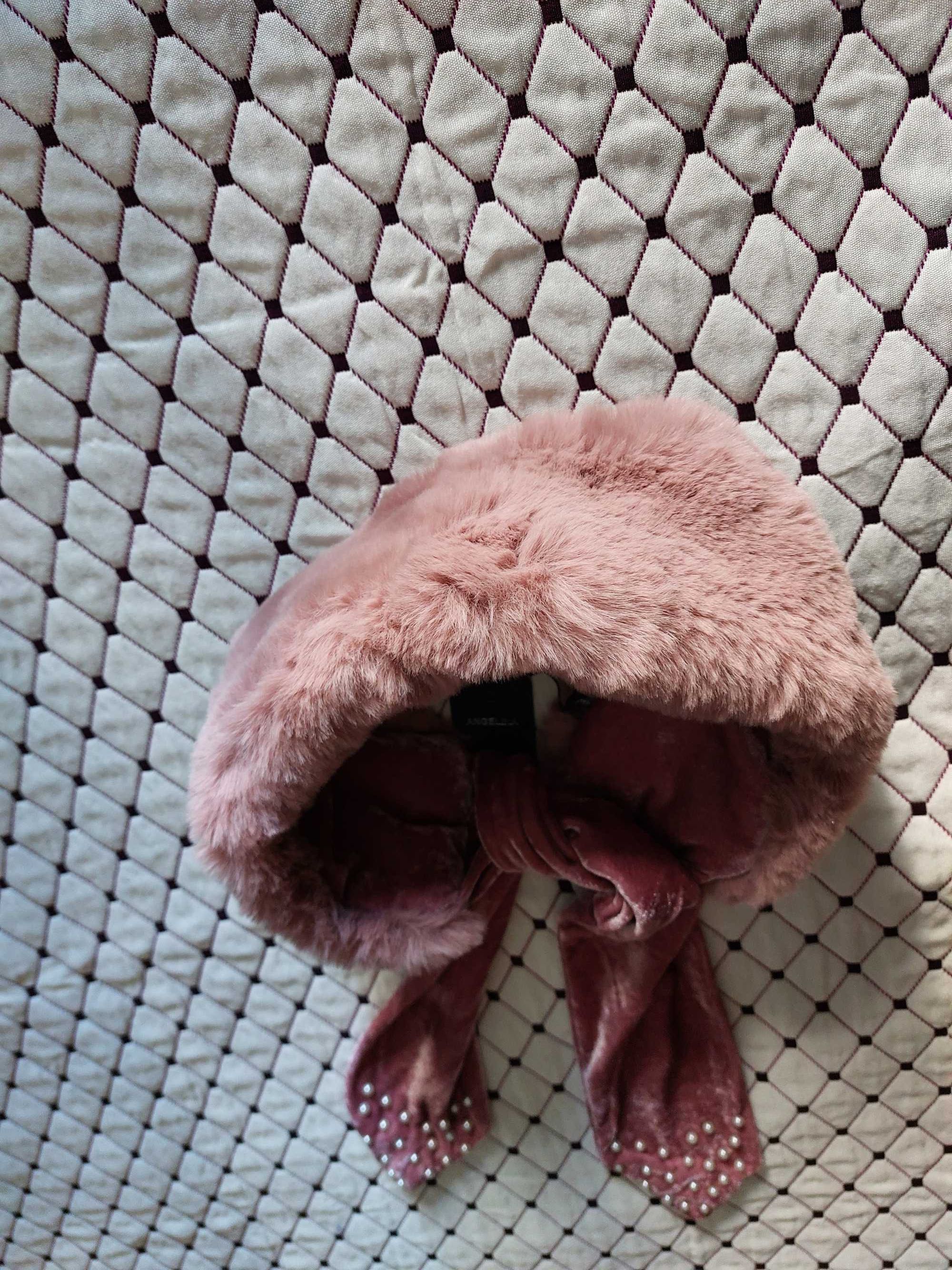 Gola cachecol pêlo cor rosa Nova