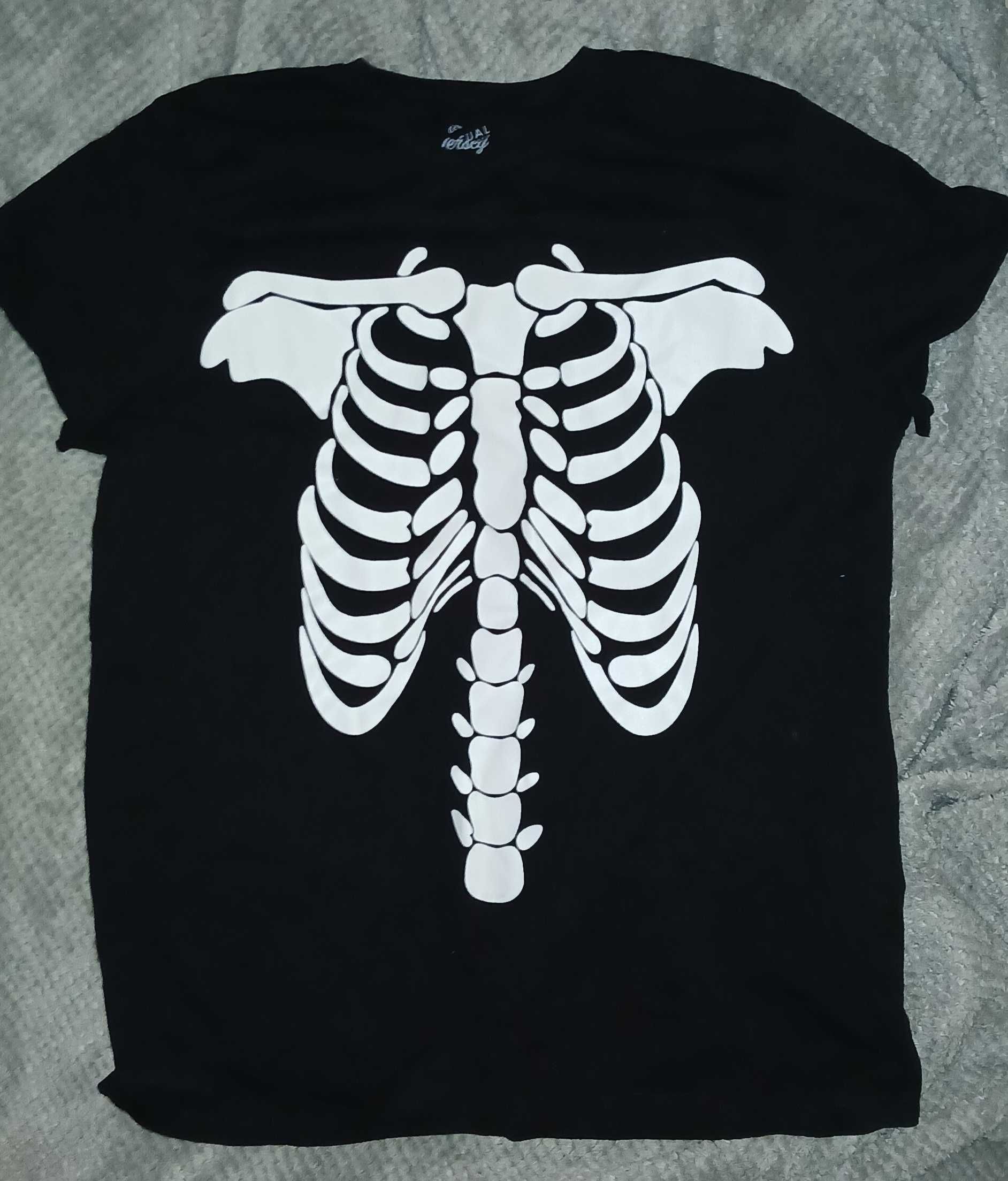 koszulka T-shirt kości żebra kościotrup czarna Gieorge