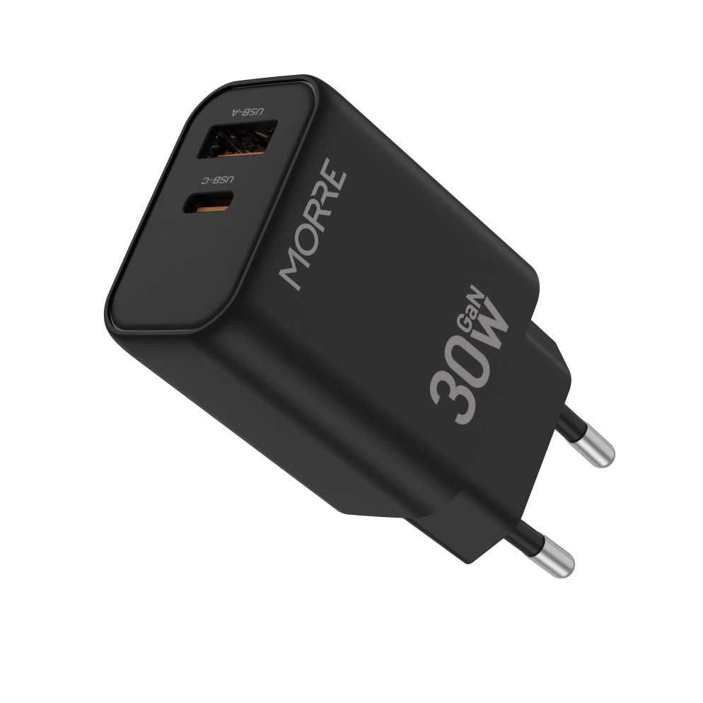 MORRE M301 GaN 30W — зарядка USB-C + USB-A (PD/PPS)