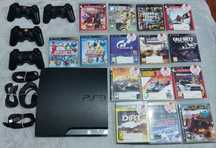 Ps3 Slim 160GB + Jogos + Comandos