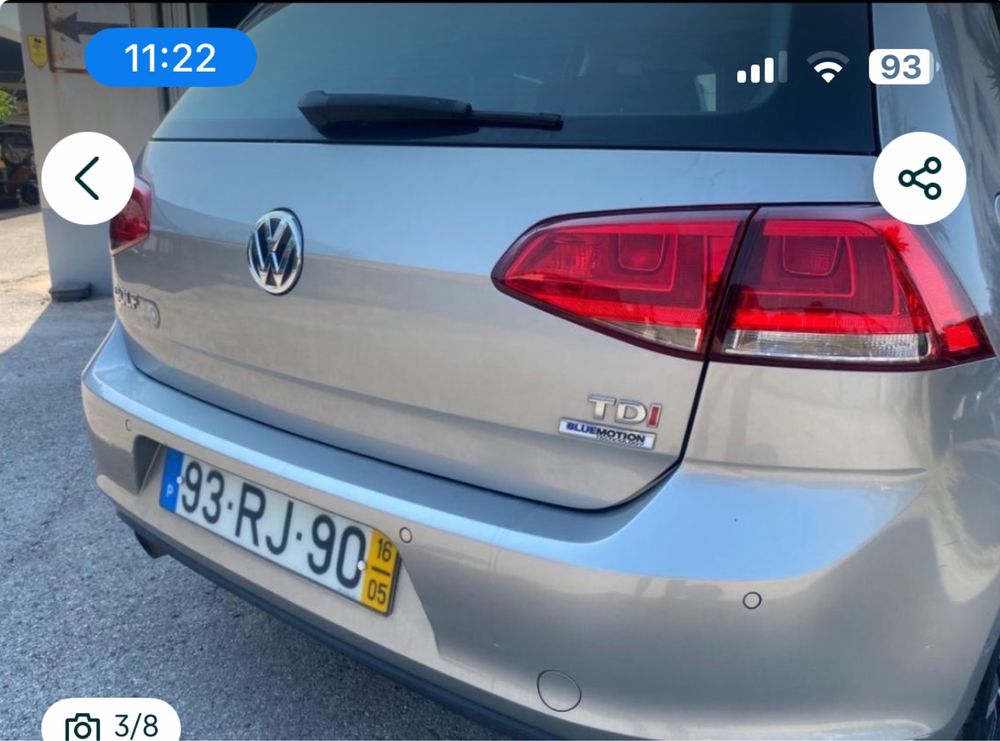 Golf cinza prata TDI de 2016 TDI Blue Motion, GPS, em muito bom estado