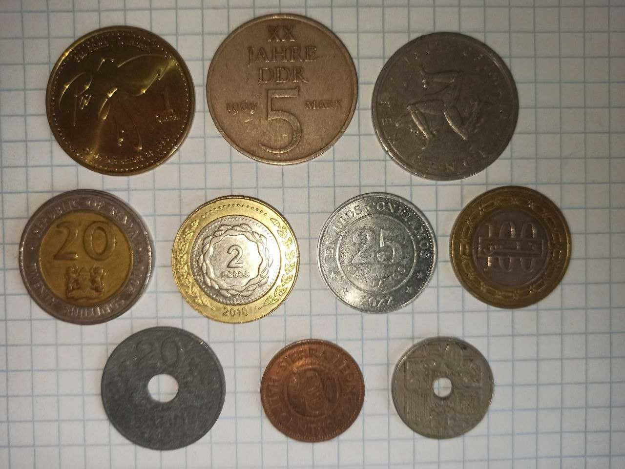 Монети країн світу, поштучно від 30грн.