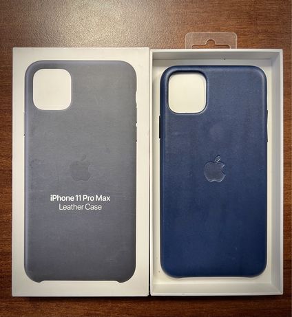 Oryginalne nowe etui skórzane Apple do Iphone 11 pro max. Niebieskie.