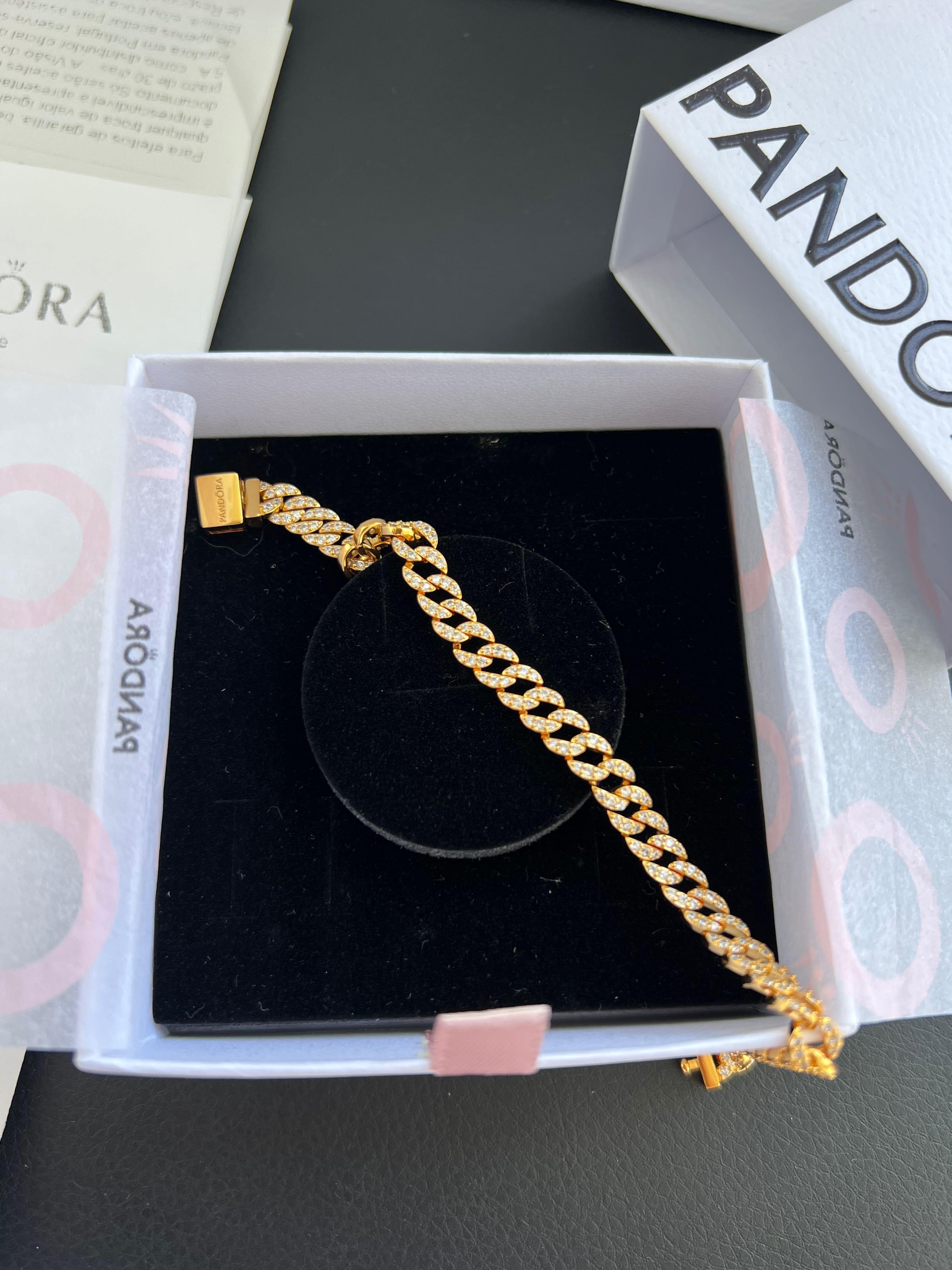 Pulseira de Corrente Cubana Pavé Pandora