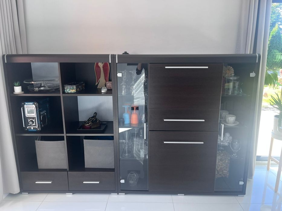 Zestaw Mebli witryna komoda regał Voltera 215x41x133