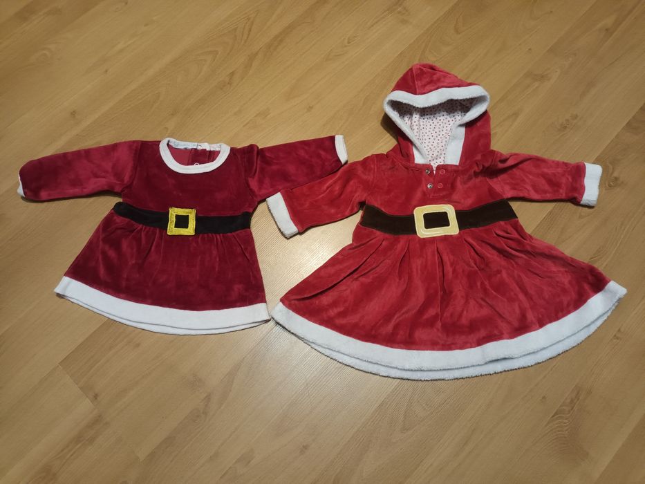 Strój, przebranie Mikołaj dla dziewczynki sukienka