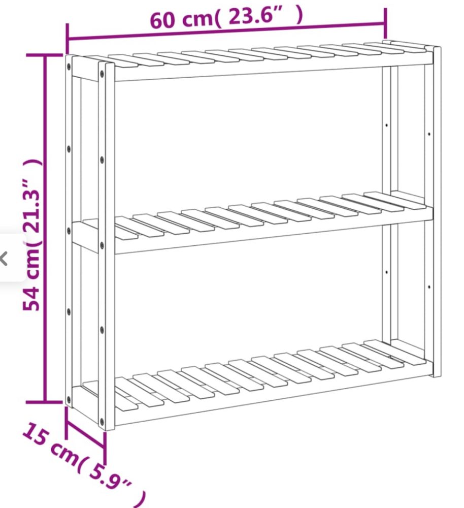 Estante Parede WC 3 prateleiras Bambu IKEA