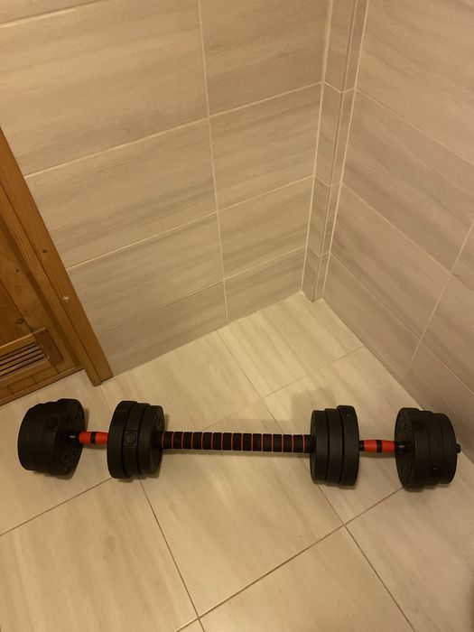 Hantle 2x10KG NOWE zestaw 2w1 sztanga gryf 20kg sztangielki regulowane